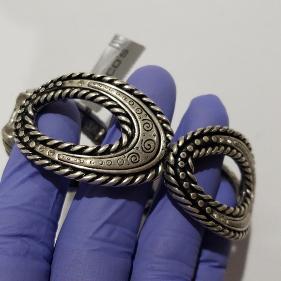 Chico’s Silver Ornate Metalwork Stretch Bracelet – Women’s Fashion Jewelry - Picture 6 of 10